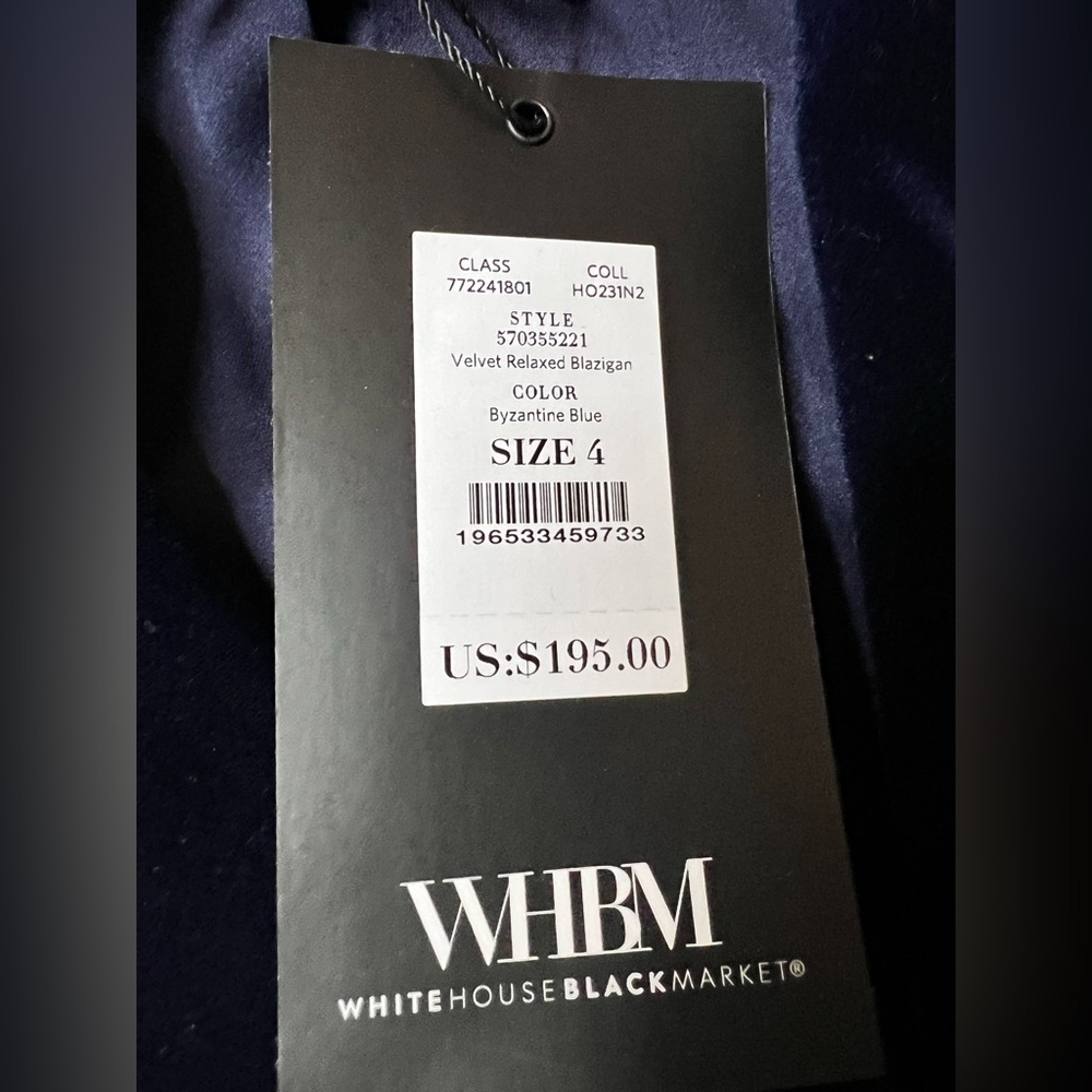 NWT - Velvet White House Black Market Byzantine Blue Blazer (4) - Picture 4 of 5